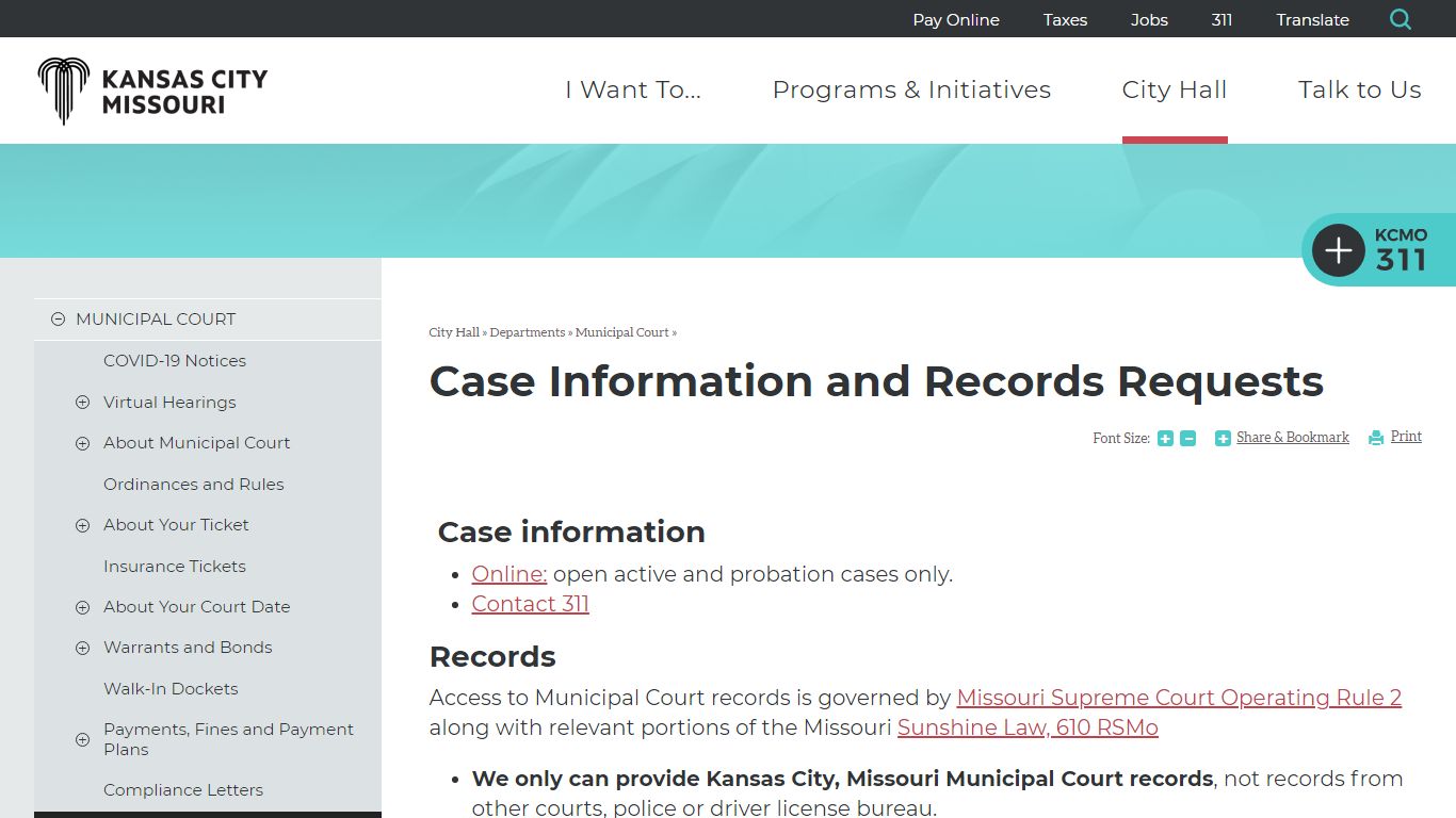Case Information and Records Requests | KCMO.gov - City of Kansas City, MO